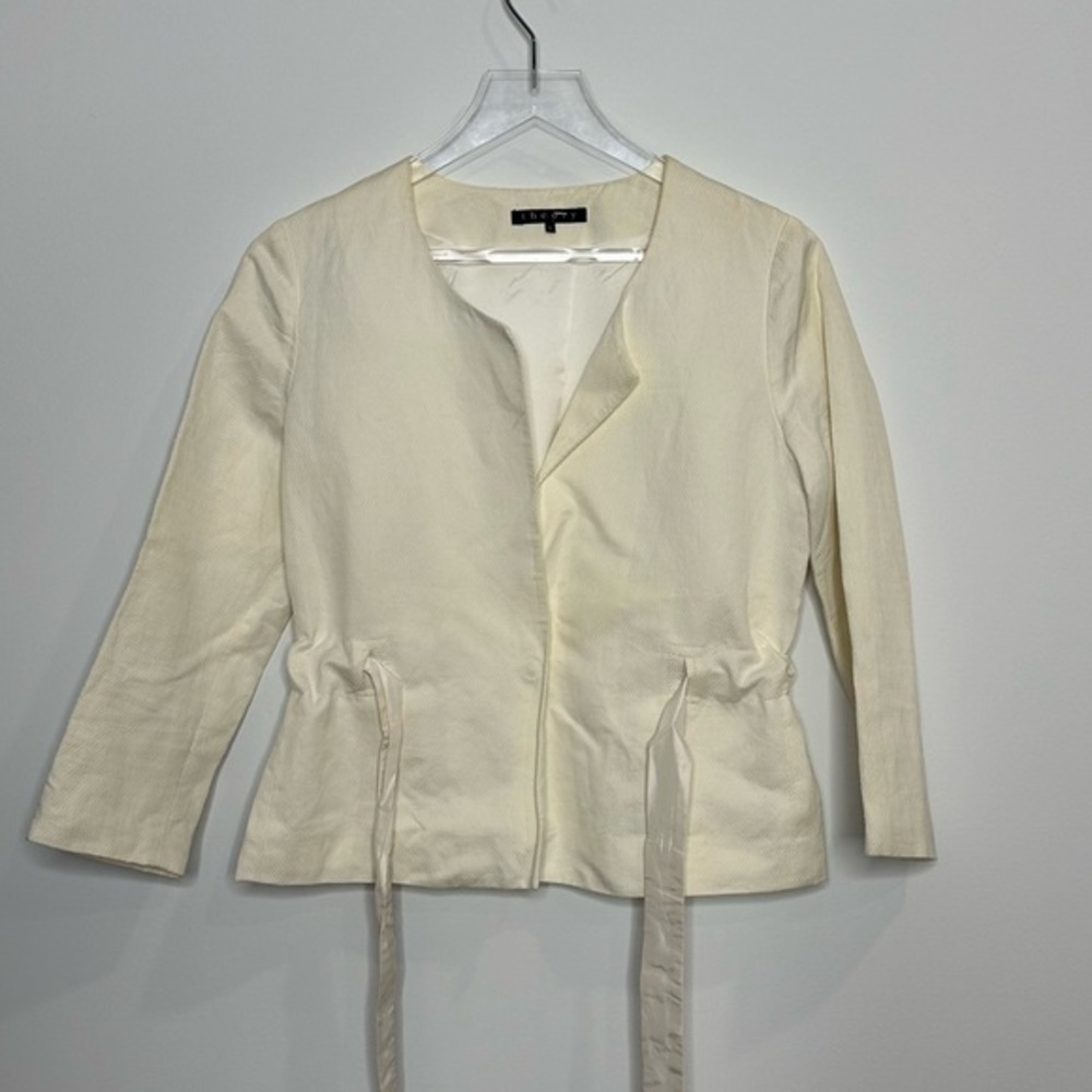 Theory Cream Collarless Jacket - image 1